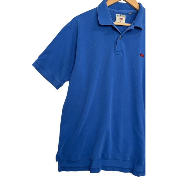 Perlis Polo Shirt Mens Medium Blue Embroidered Crawfish Logo Southern Preppy - Picture 7 of 14